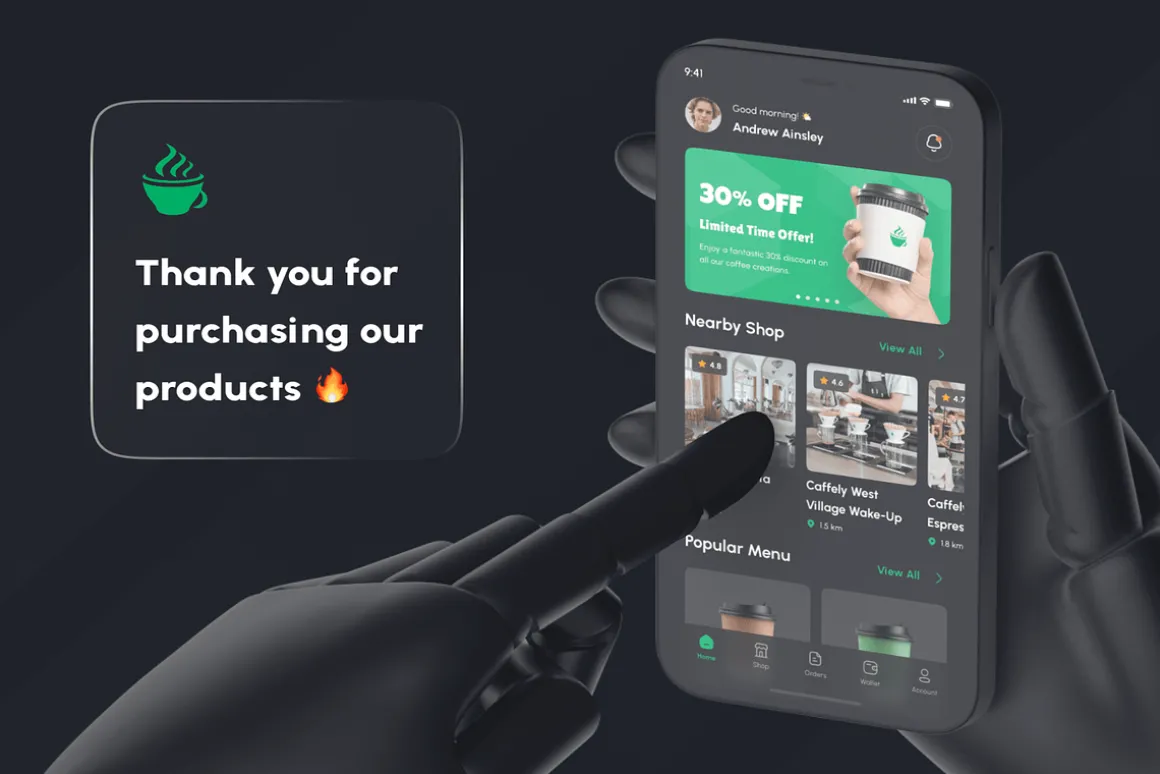Coffee Shop App UI Kit