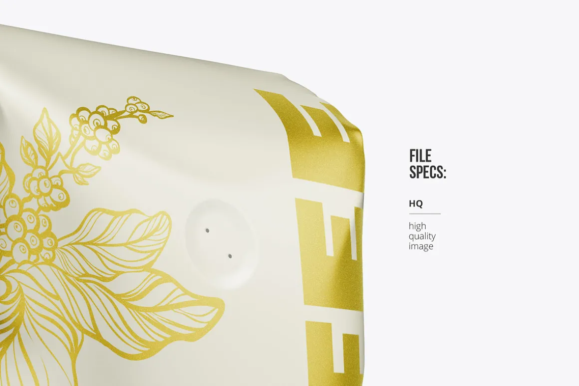 Coffee pouch mockup. Pack 6 PSD