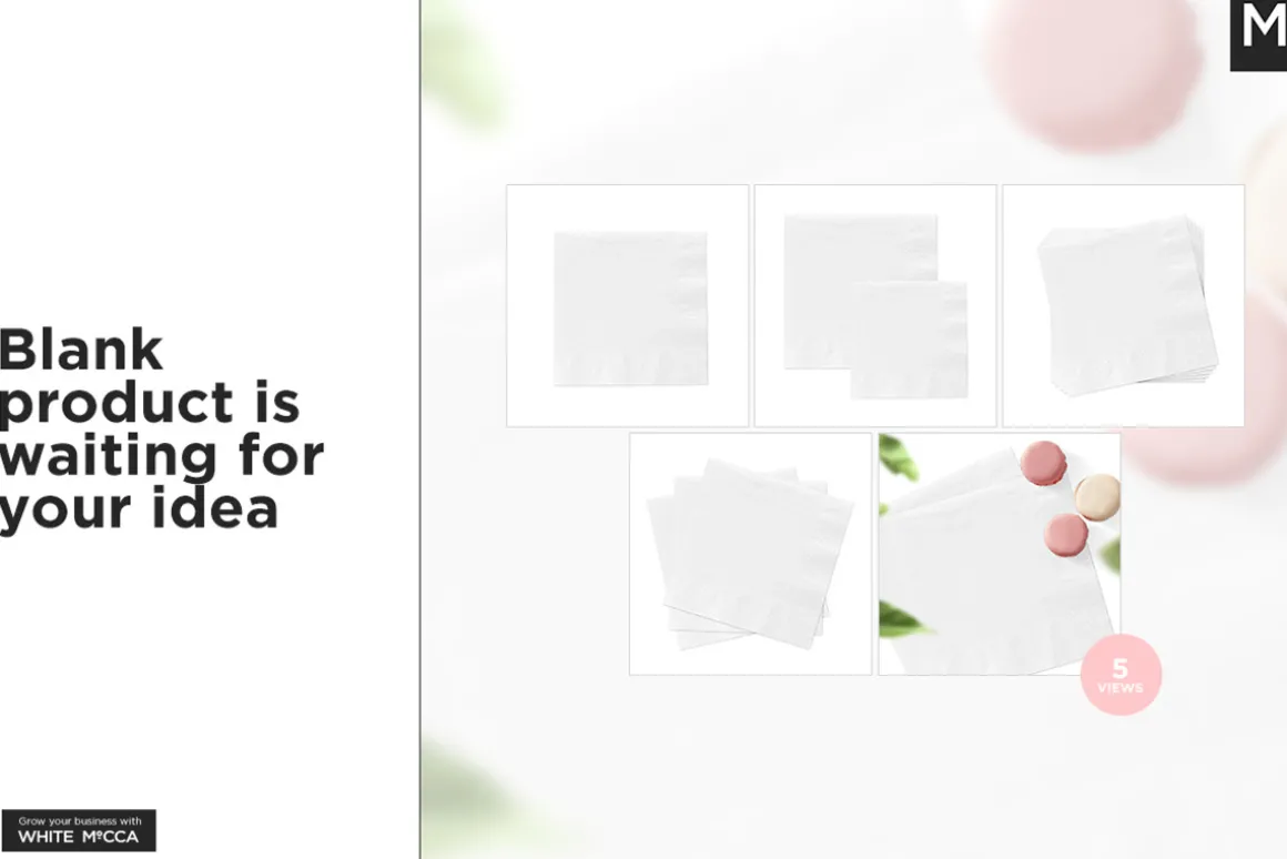Coined Paper Napkin Mock-up