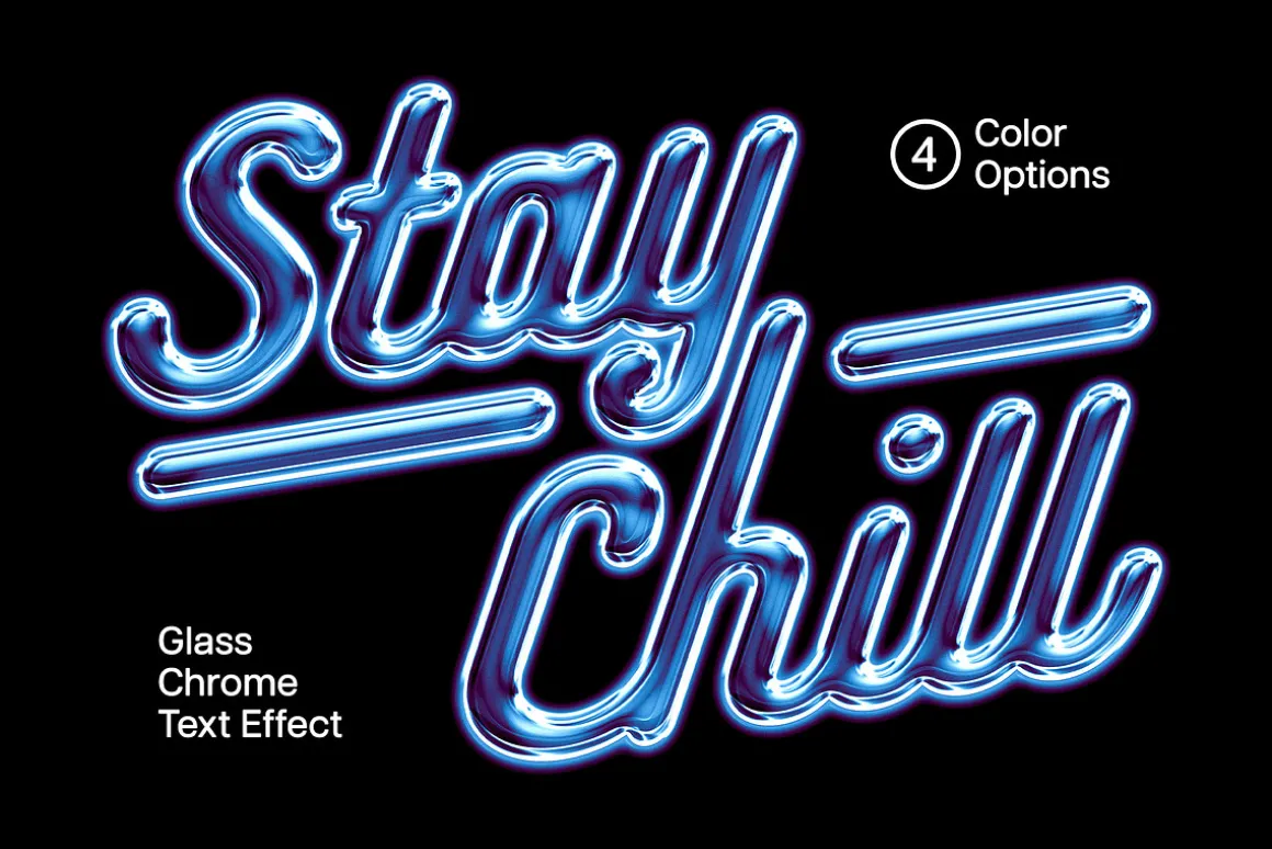 Cold Glass Chrome Text Effect