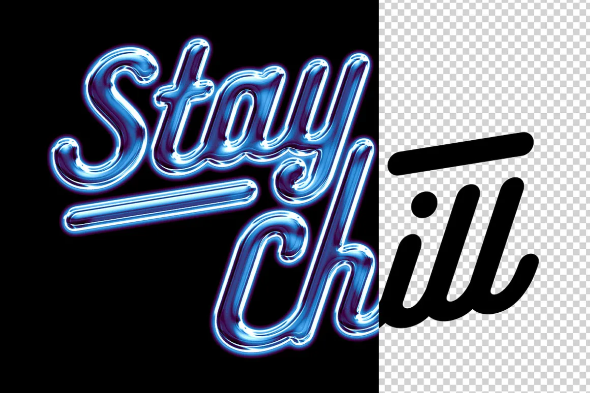 Cold Glass Chrome Text Effect