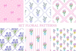 Collection floral preppy patterns
