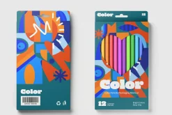 Colored Pencil Mockup Front & Side