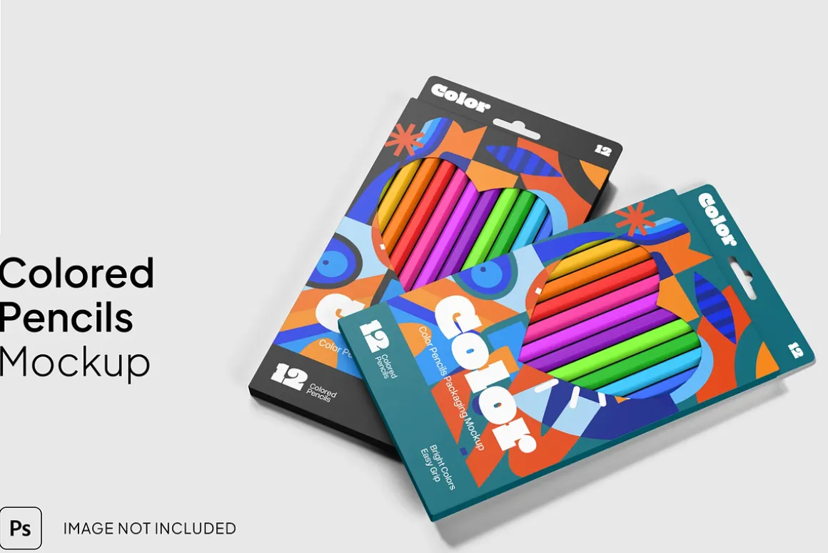 Colored Pencil Mockup Front & Side