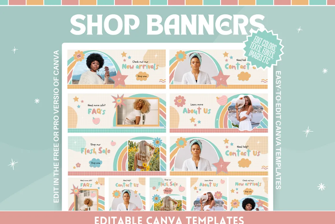 Colorful Boho Shop Banner Templates