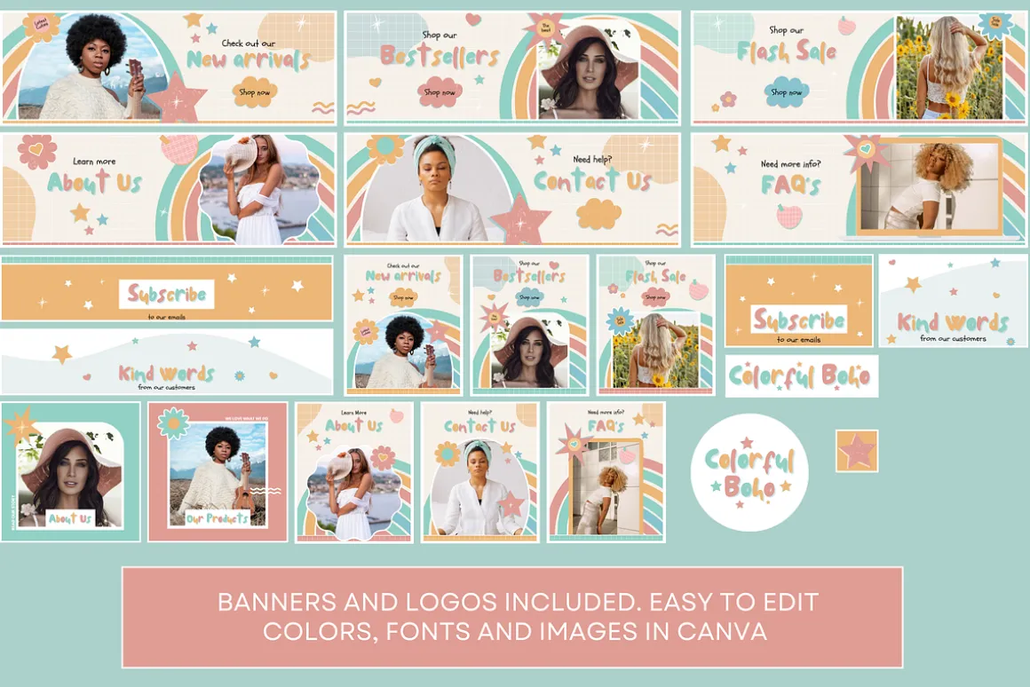 Colorful Boho Shop Banner Templates