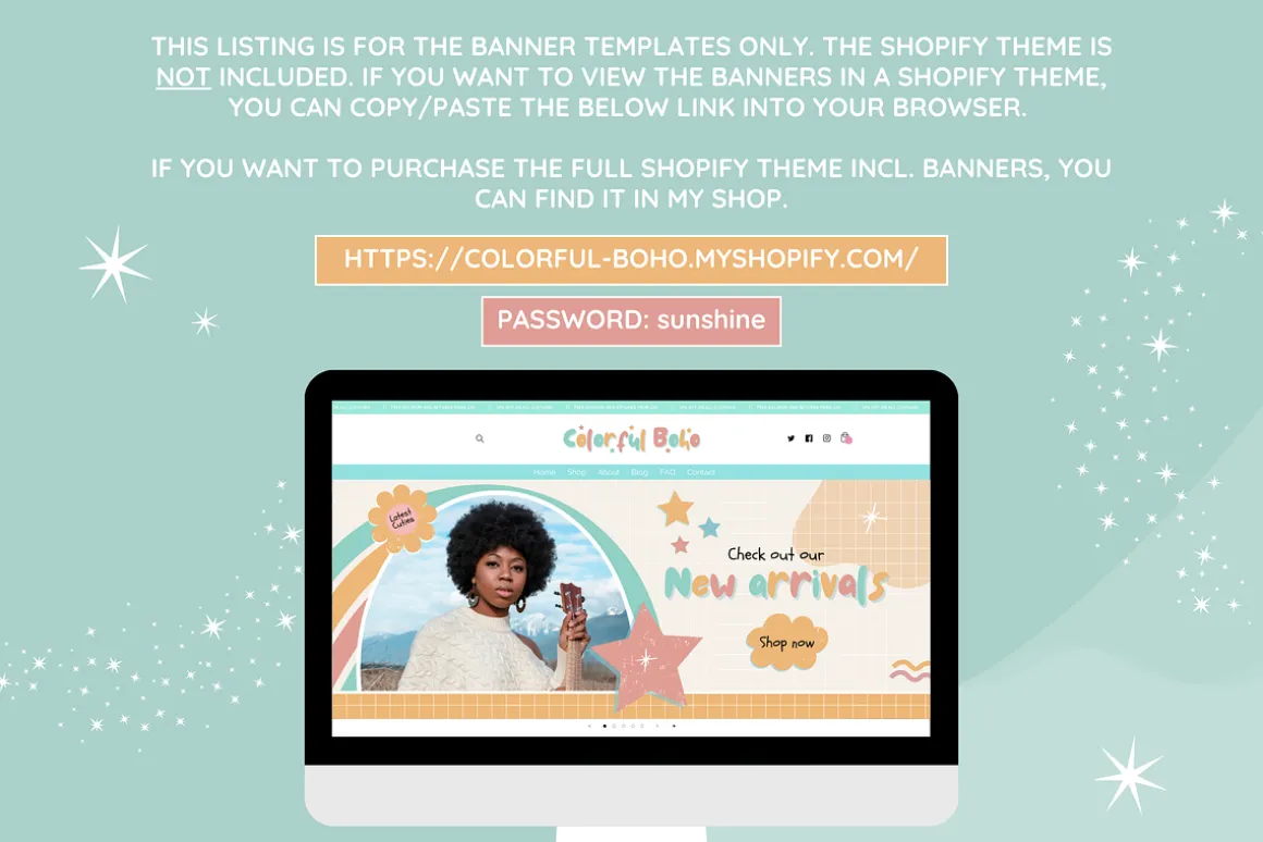 Colorful Boho Shop Banner Templates