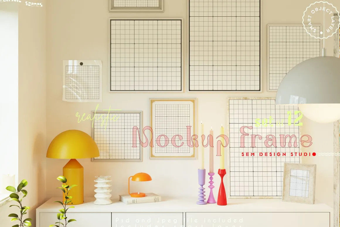 Colorful Mockup Frame set of 12