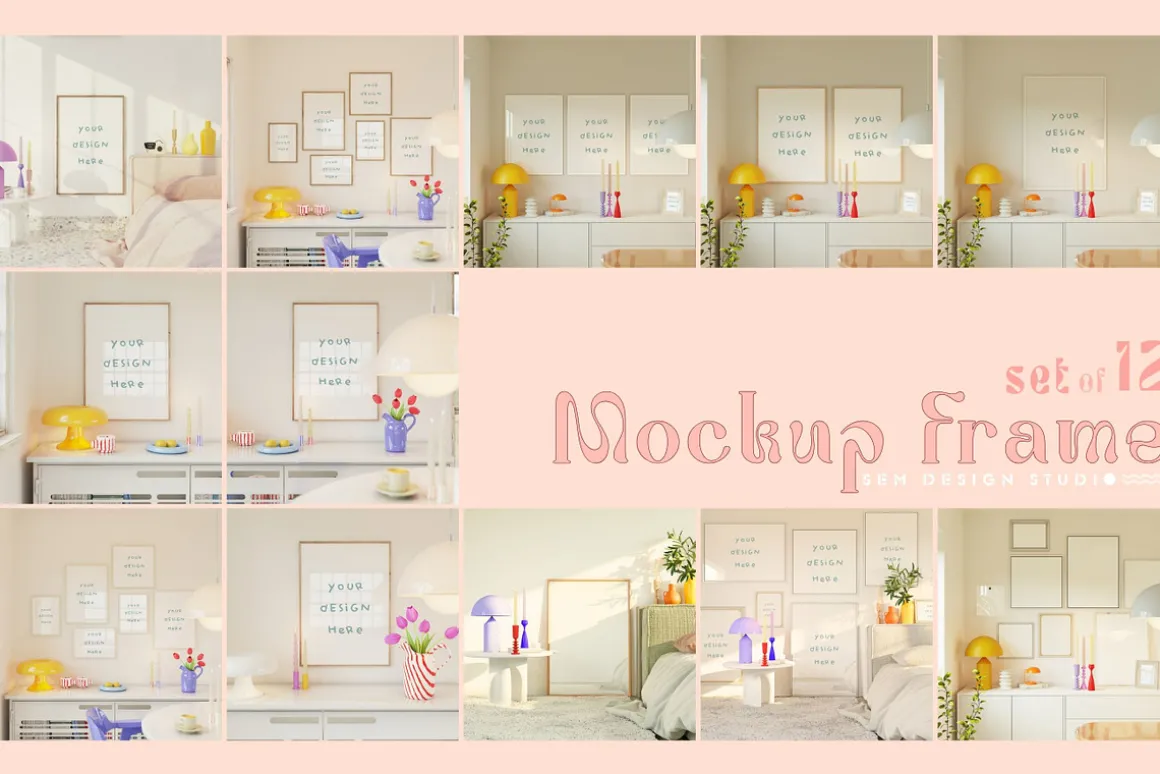 Colorful Mockup Frame set of 12