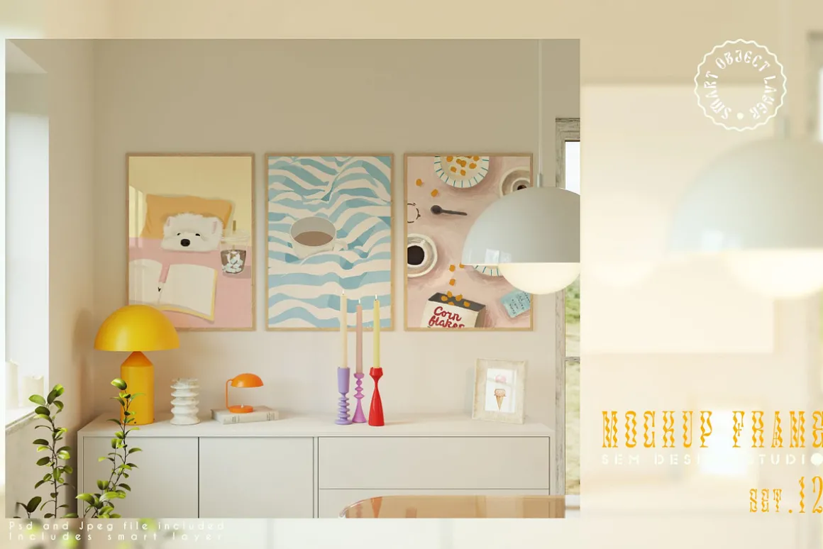 Colorful Mockup Frame set of 12