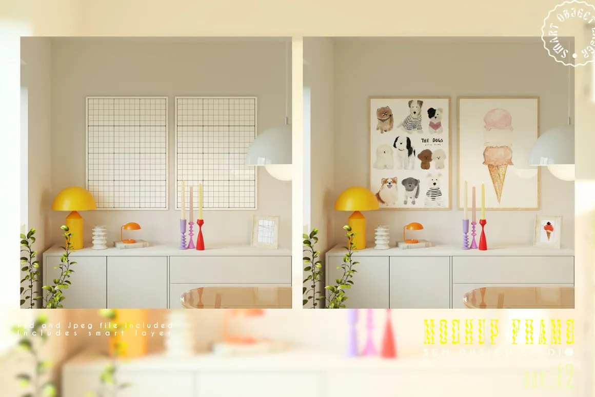 Colorful Mockup Frame set of 12