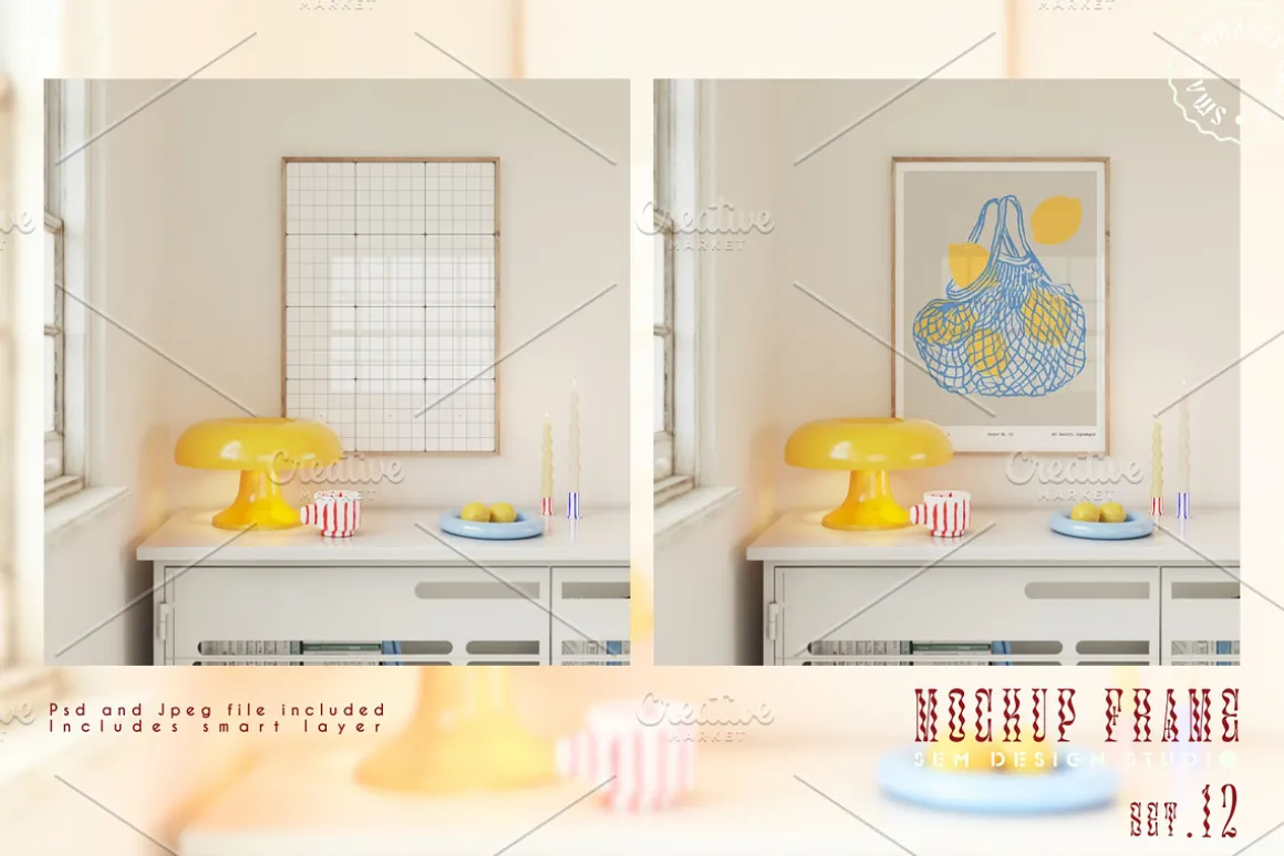 Colorful Mockup Frame set of 12
