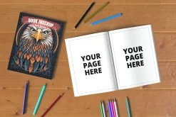 Coloring and activity book mockup