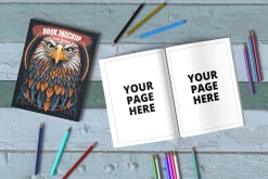 Coloring and activity book mockup