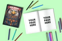 Coloring and activity book mockup