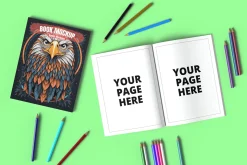 Coloring and activity book mockup