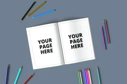 Coloring and activity book mockup
