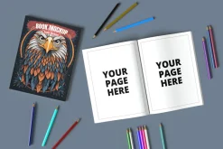 Coloring and activity book mockup