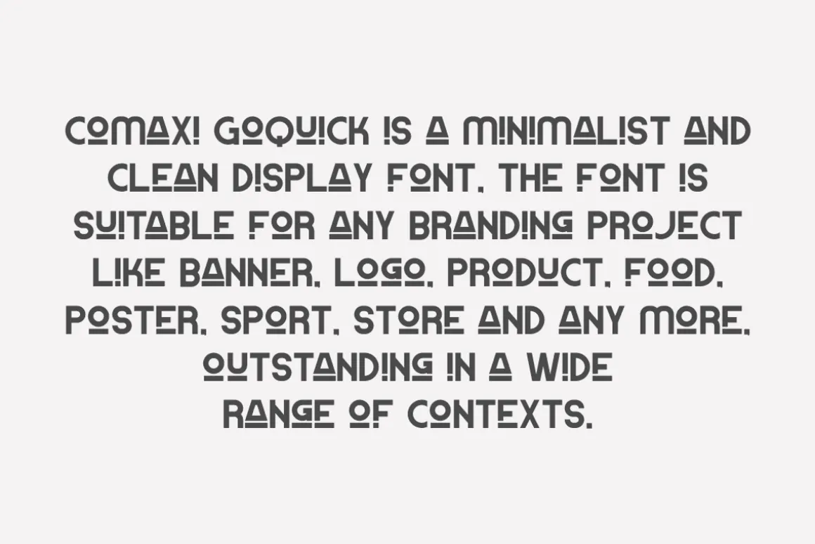 Comaxi Goquick Modern & Minimal Font