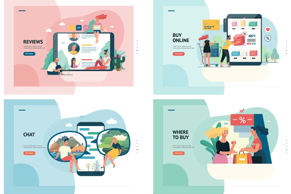Company website vector Illustrations