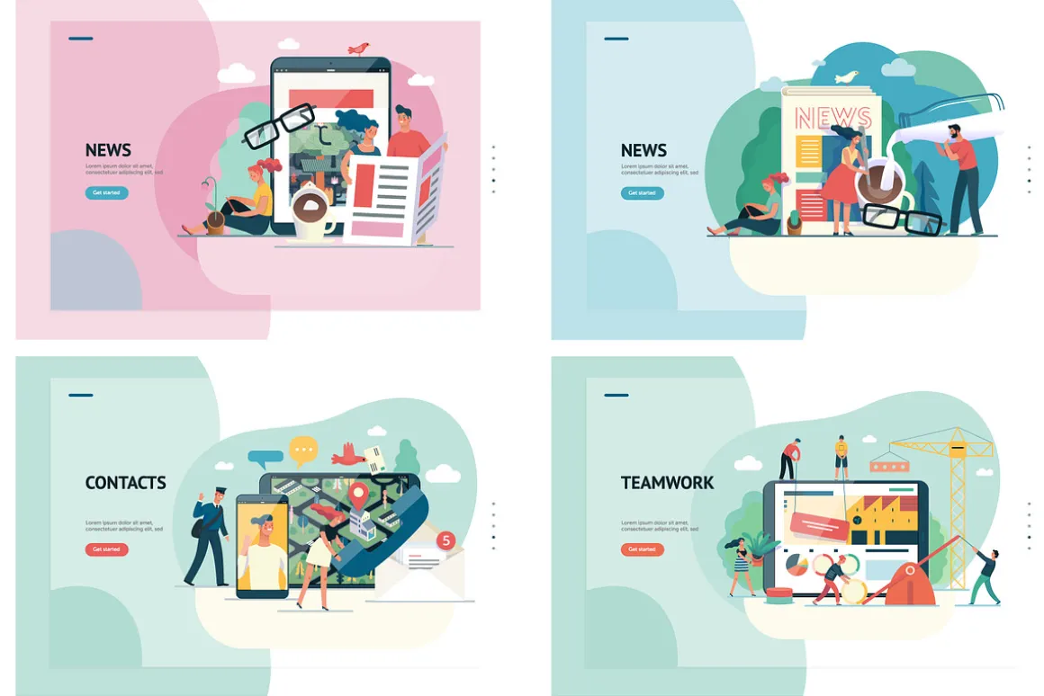 Company website vector Illustrations