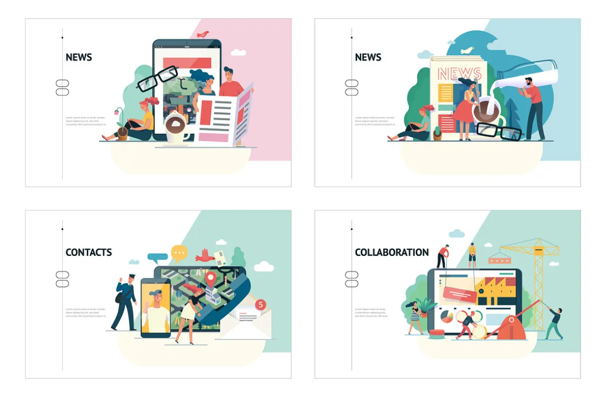 Company website vector Illustrations
