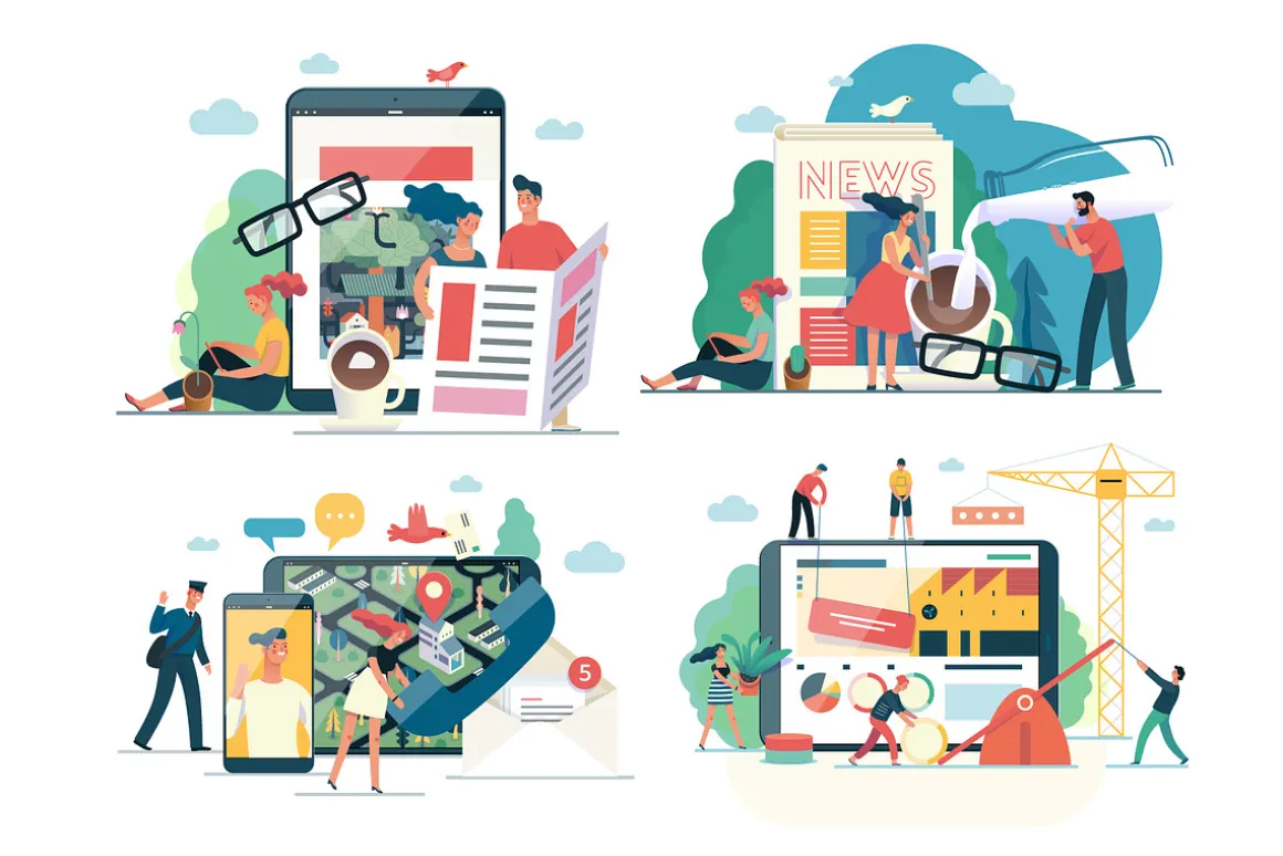 Company website vector Illustrations