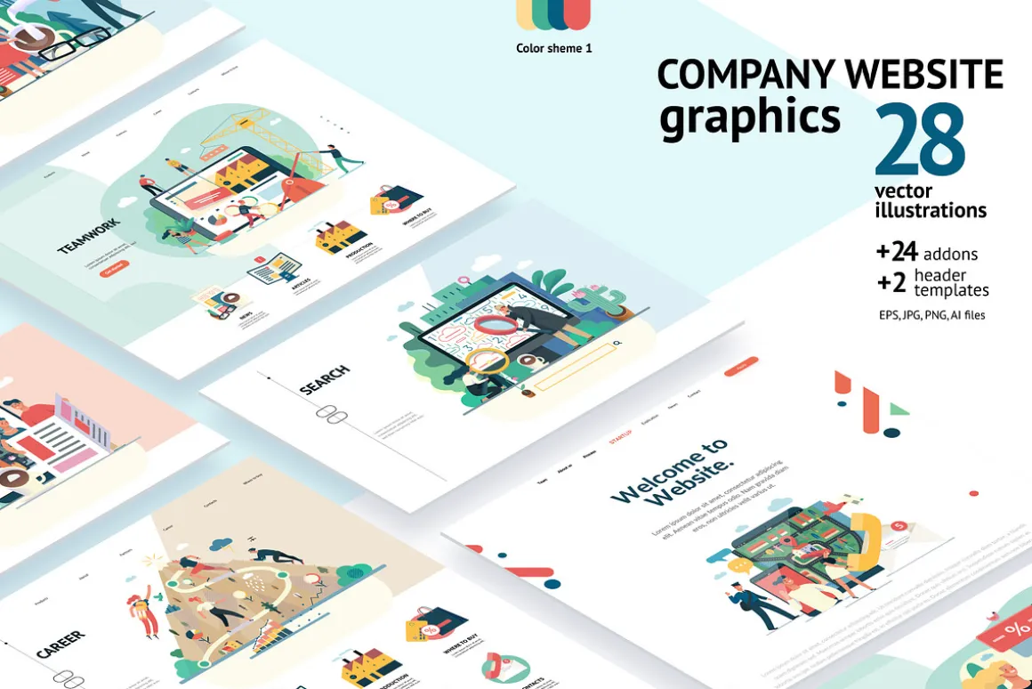 Company website vector Illustrations