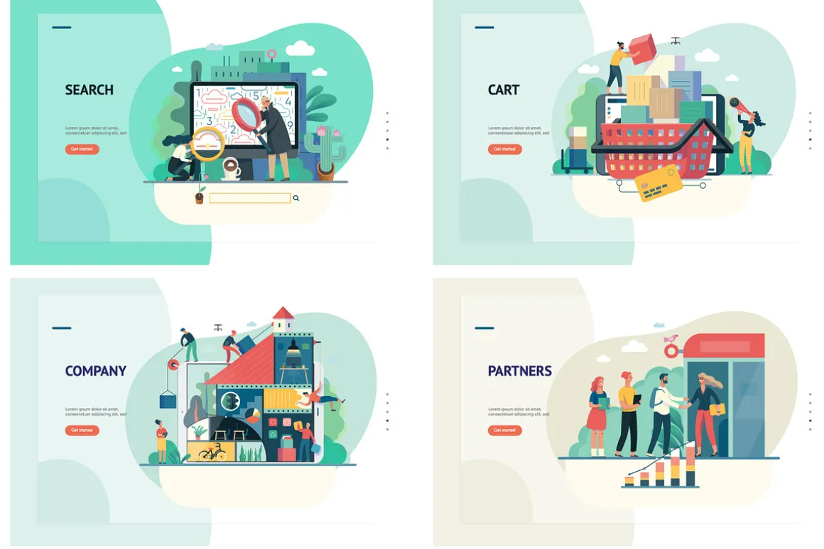 Company website vector Illustrations