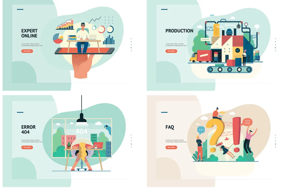 Company website vector Illustrations