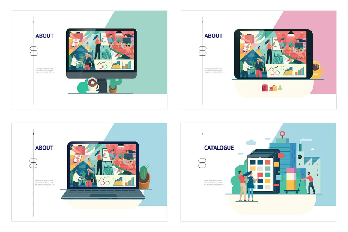 Company website vector Illustrations