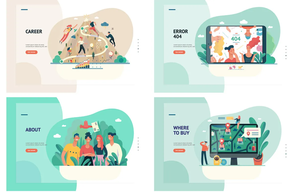 Company website vector Illustrations