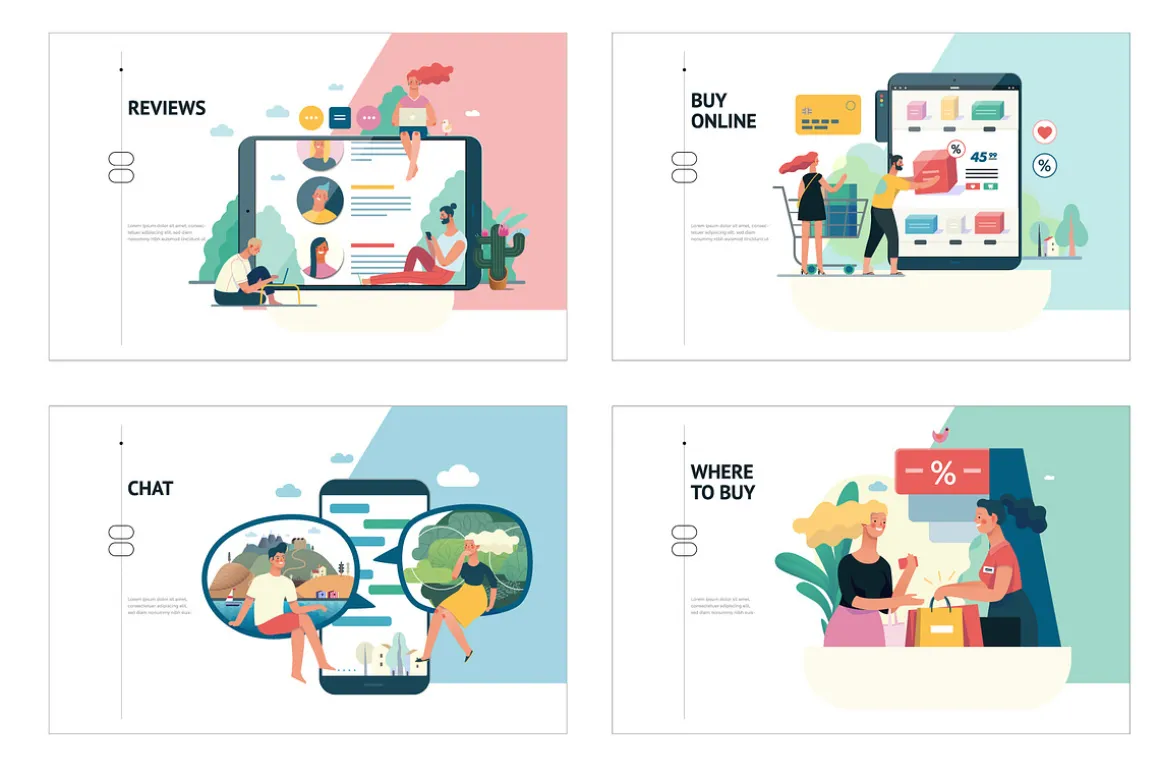 Company website vector Illustrations
