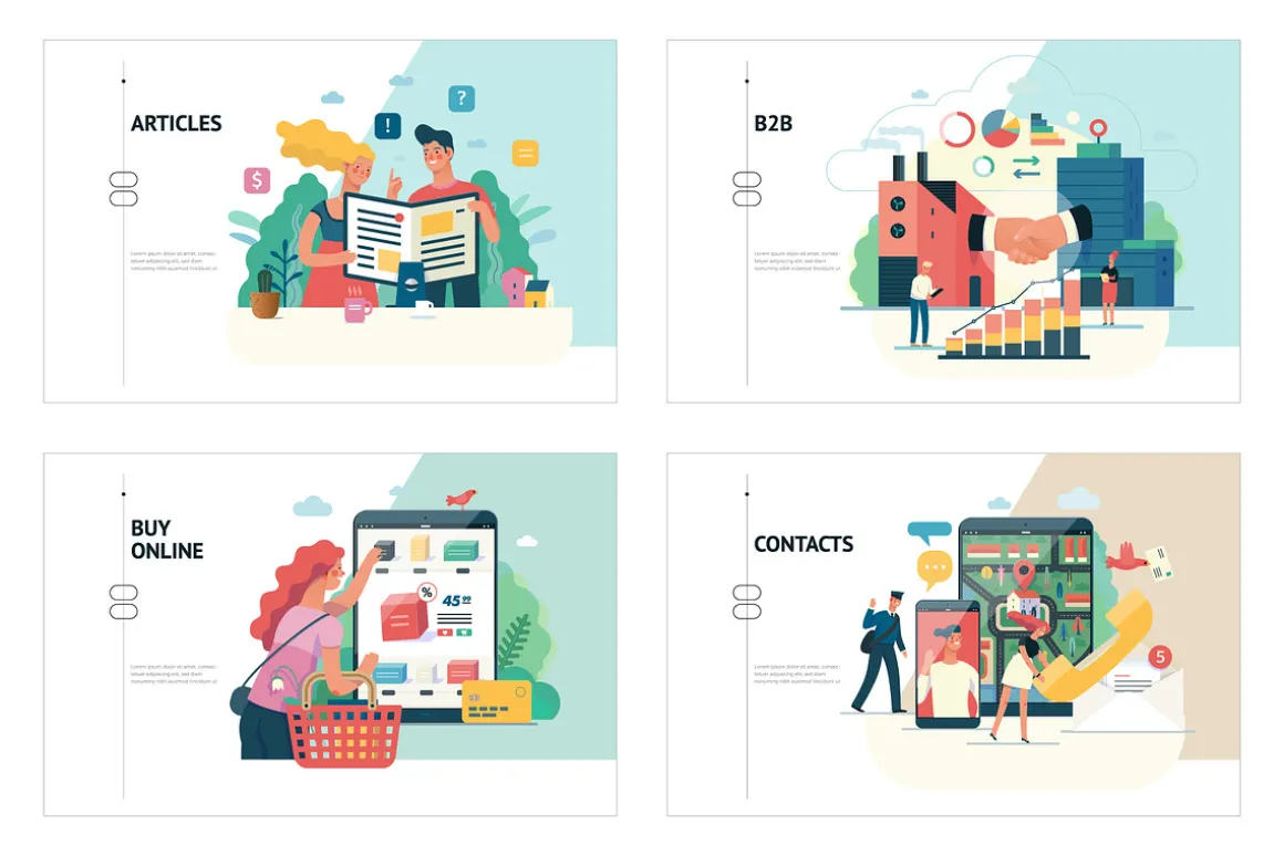 Company website vector Illustrations