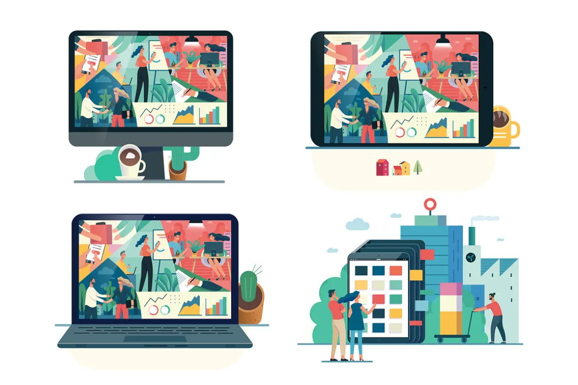 Company website vector Illustrations