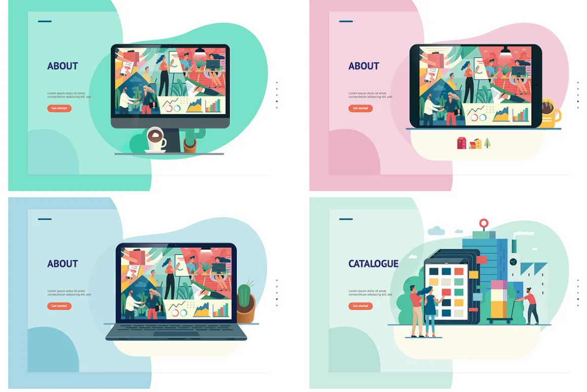 Company website vector Illustrations