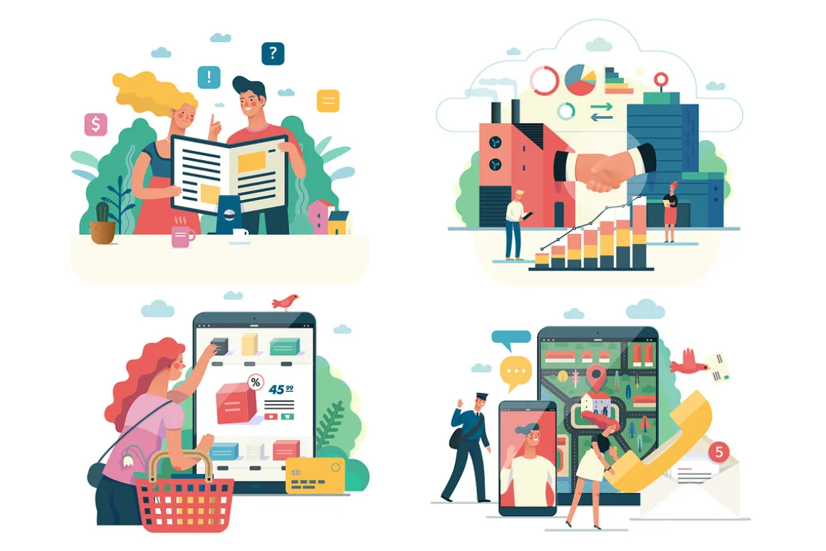 Company website vector Illustrations