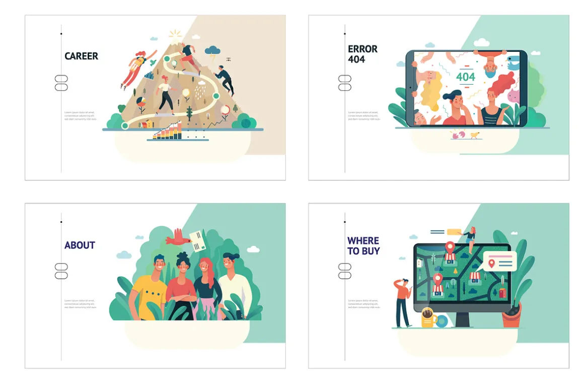 Company website vector Illustrations