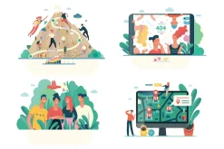 Company website vector Illustrations