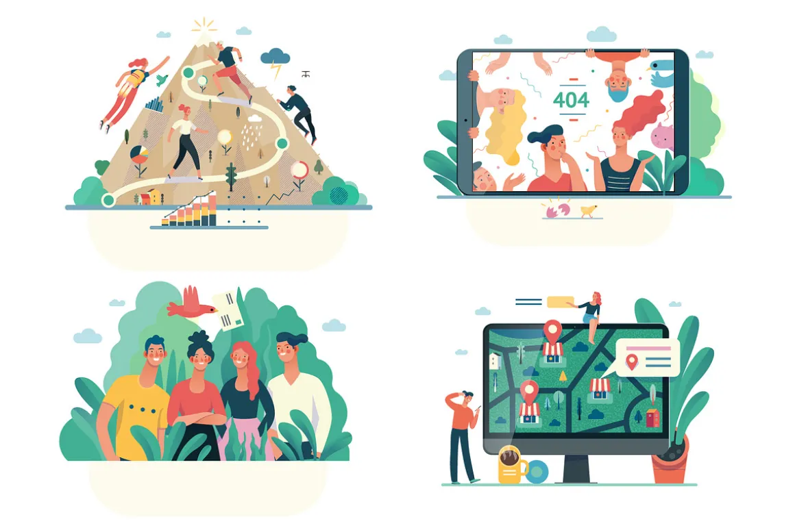 Company website vector Illustrations