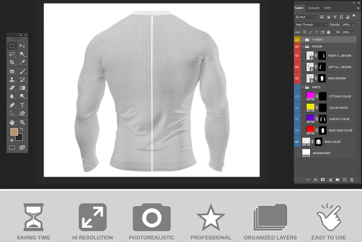 Compression T-Shirt Mockup PSD Back