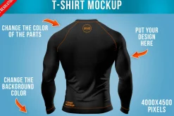 Compression T-Shirt Mockup PSD Back