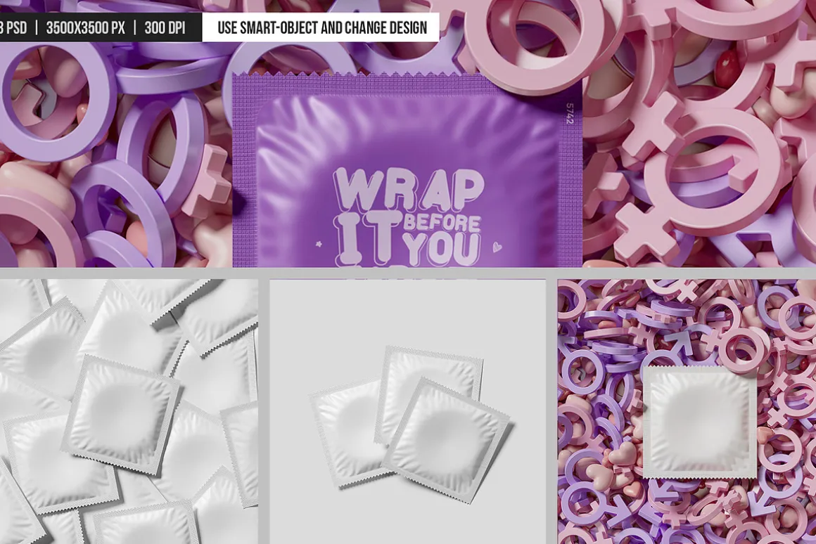 Condom Package Mockup