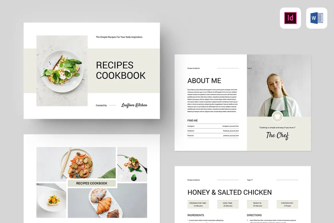 Cookbook / Recipe Book | Word & Indd