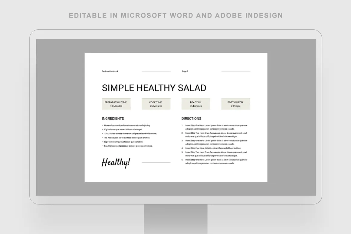 Cookbook / Recipe Book | Word & Indd
