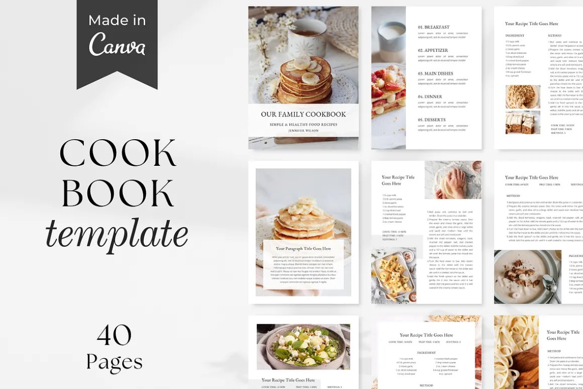 Cookbook Recipe Ebook Template