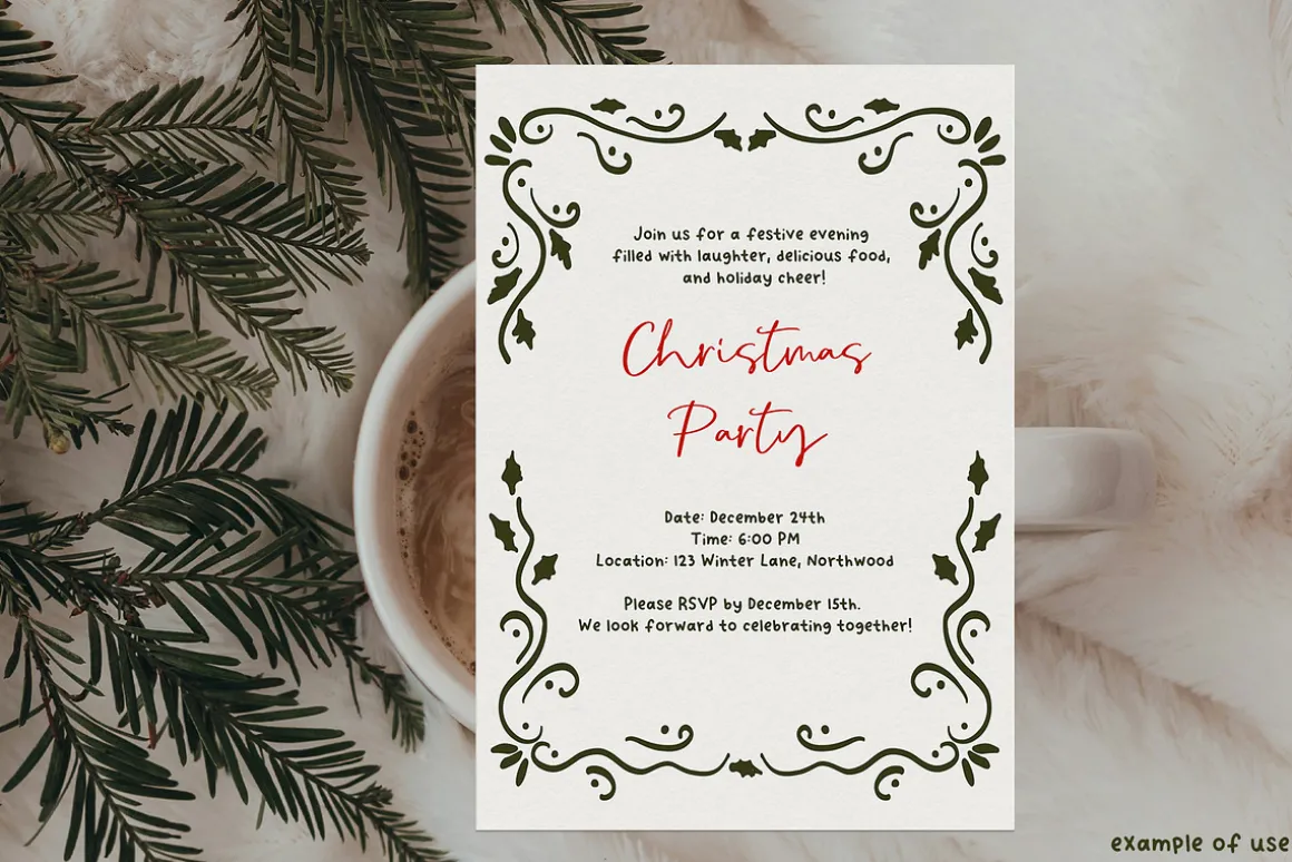 Coquette Christmas hand drawn set