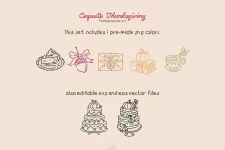 Coquette Thanksgiving Line Art