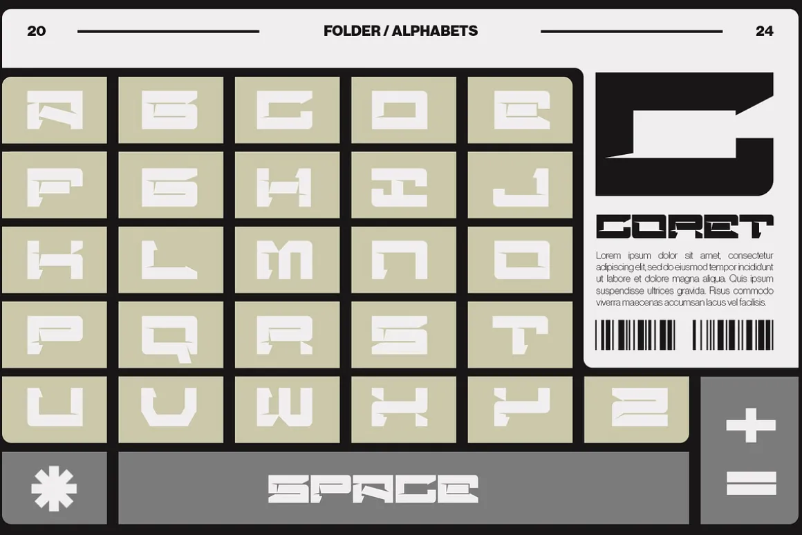 Coret - Expanded Techno Display Type