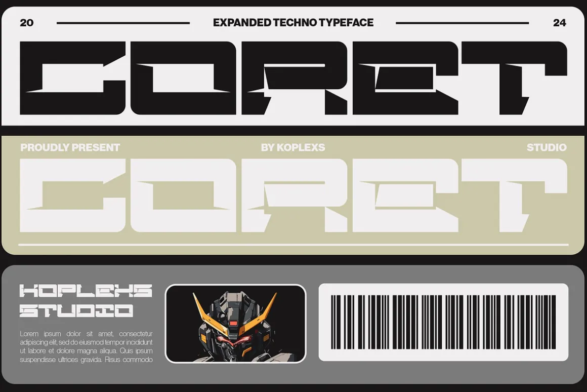 Coret - Expanded Techno Display Type